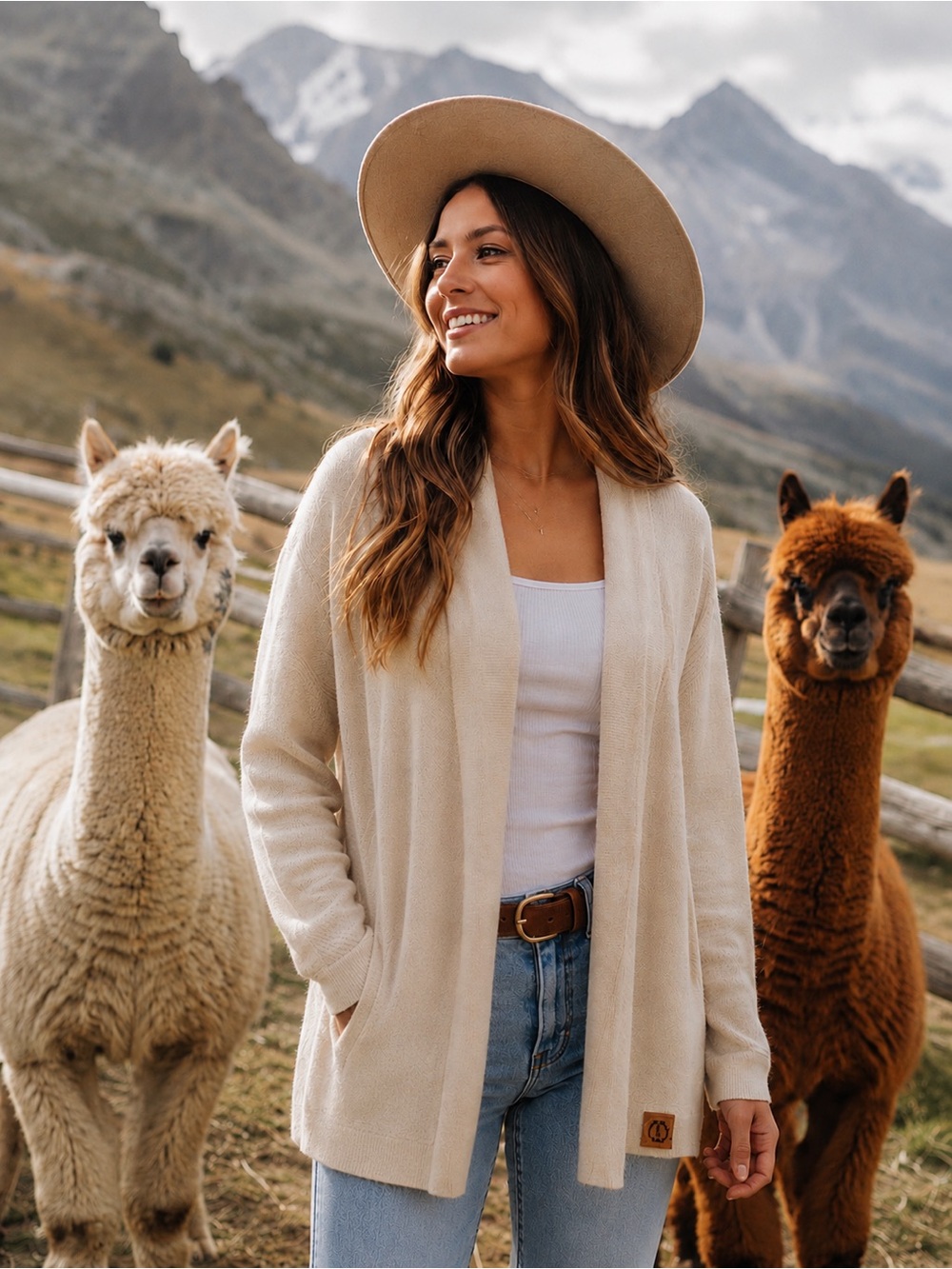 Paka Handmade Alpaca Wool Open-Front Cardigan Woman Size S Luxury Soft Lagenlook